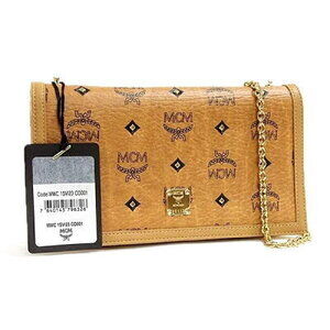 MCM Chain Shoulder Bag Brown Black carrying wallet Camel Brown